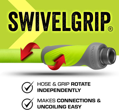 Garden Hose with Swivelgrip, 5/8 In. X 10 Ft., Heavy Duty, Lightweight, Drinking Water Safe - HFZG510YWS
