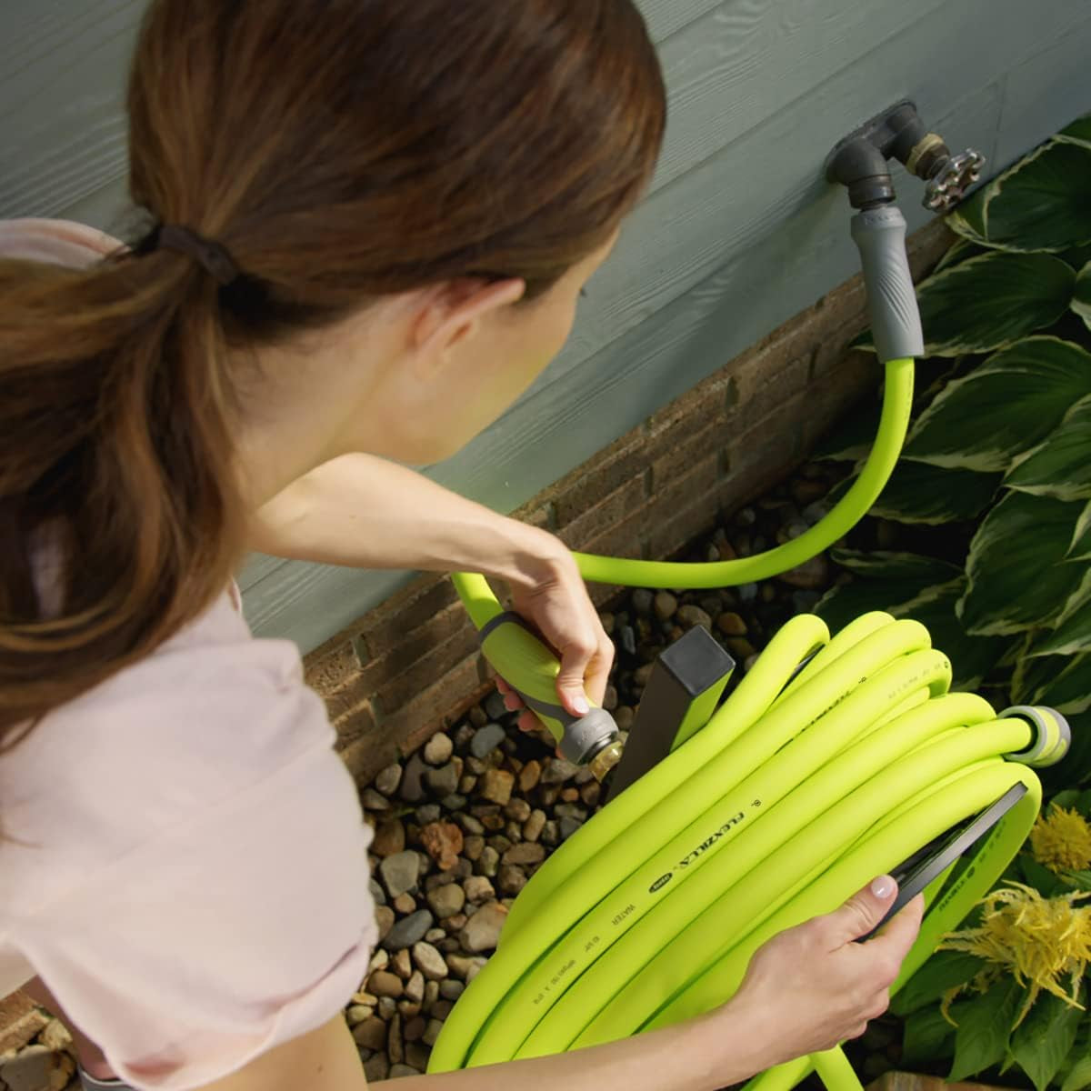 Garden Hose with Swivelgrip, 5/8 In. X 10 Ft., Heavy Duty, Lightweight, Drinking Water Safe - HFZG510YWS